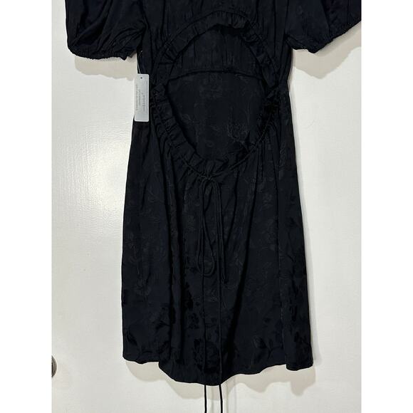 For Love & Lemons Yasmin Collared Floral Mini Dress Black White Size Small NWT - Picture 15 of 15